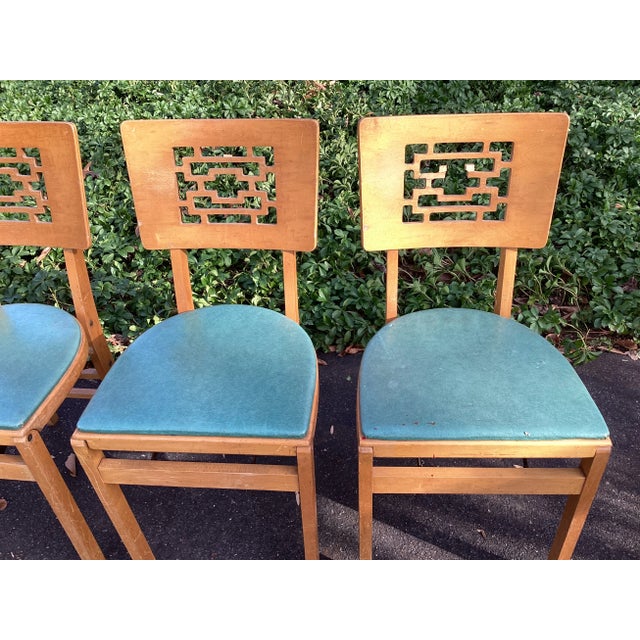 Stakmore Midcentury Modern Maple Folding Chairs Set of 4 Chairish