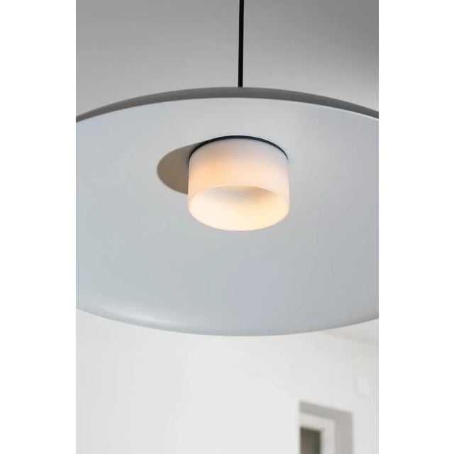 Metal Large White Headhat Plate Pendant Lamp by Santa & Cole For Sale - Image 7 of 11