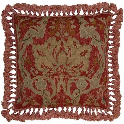 Contemporary Aubusson Flourishes Throw Pillow For Sale - Image 3 of 3