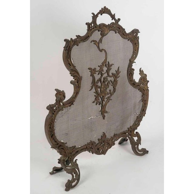Louis xv-style bronze fireplace screen, 19th century, napoleon iii period. Large louis xv-style fireplace screen from the...