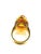Bochic "Orient" Vintage Natural Sapphire & Orange Citrine Cocktail Ring Set In 18K Yellow Gold & Silver Natural Pear Shape...