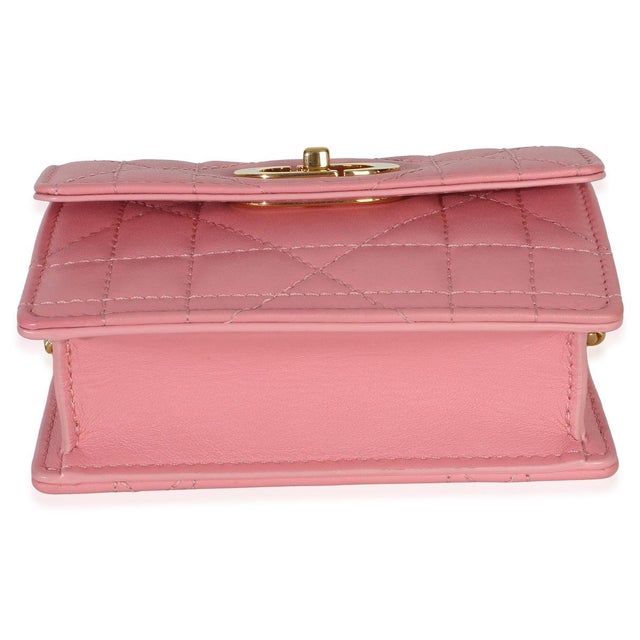 2020s Pink Macrocannage Calfskin Micro Miss Caro Chain Bag For Sale - Image 5 of 9