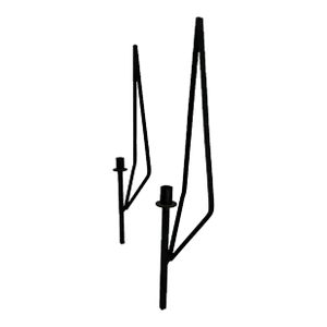 Pair of Mid-Century Sculptural Wrought Iron Sconces Styled After Paul McCobb