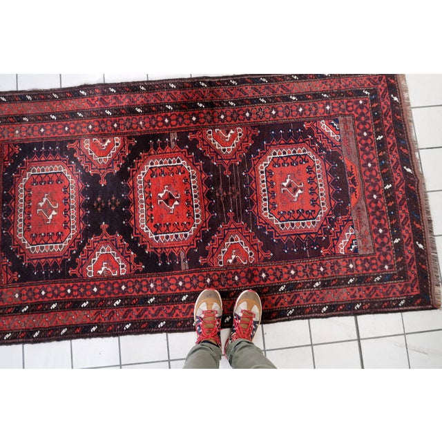 1920s, Antique Hand-Knotted Afghan Baluch Rug 3.8' X 6.9' For Sale In New York - Image 6 of 11