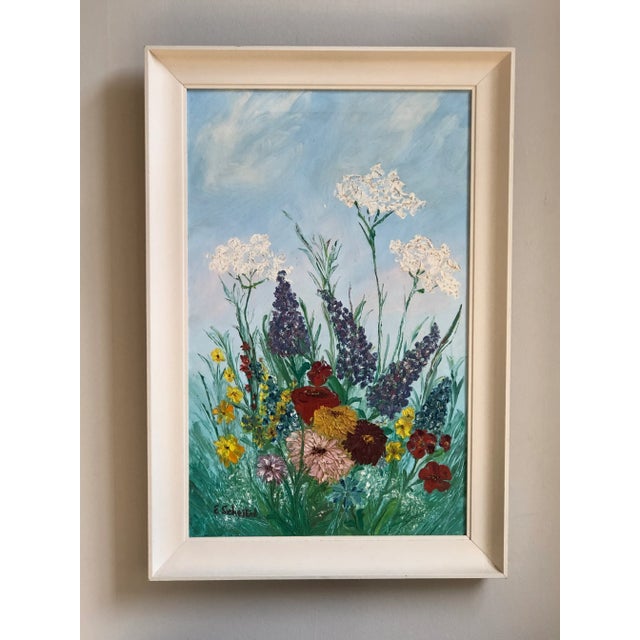 Original Acrylic Wild Flowers on Canvas, Framed For Sale In Baltimore - Image 6 of 11