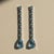 Topaz and Colorless Topaz Long Drop Earrings studs. Art Deco Inspired Topaz and Colorless Topaz Long Earrings. Geometric...