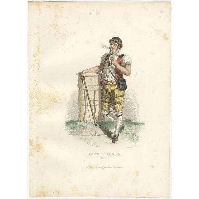 Paper Alpine Trades and Folk Costume Engravings, 1850, Engraving For Sale - Image 7 of 9