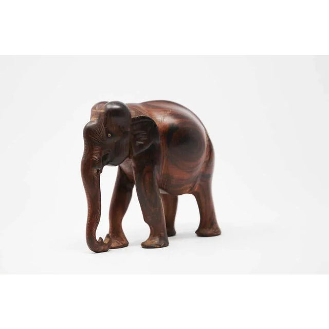 Tribal African Wood Hand Carved Elephant For Sale - Image 3 of 11
