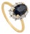 VRJewels 1.55ct Blue Sapphire Diamond Halo Ring Size 5 in 14k Yellow Gold For Sale