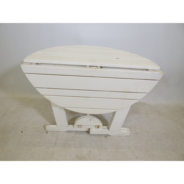 1970s Vintage Wooden Riviera Folding Garden Table from Triconfort, 1970s For Sale - Image 5 of 7