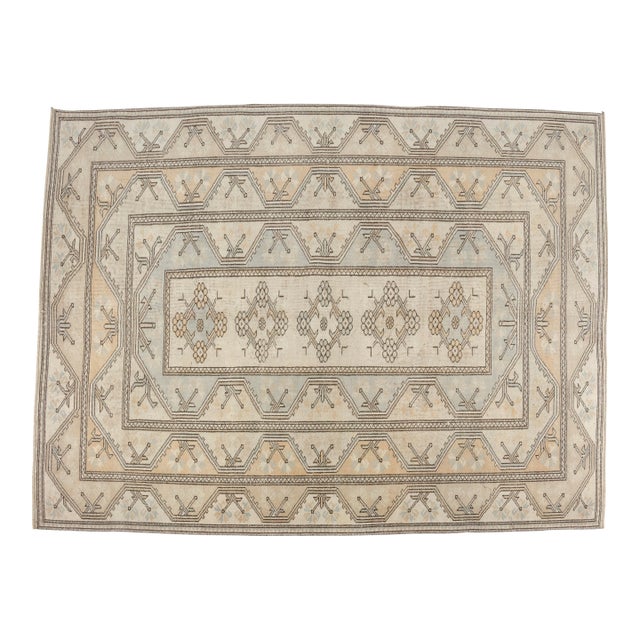 Vintage Turkish Area Rug, Hand-Knotted Wool, Traditional Anatolian Carpet For Sale