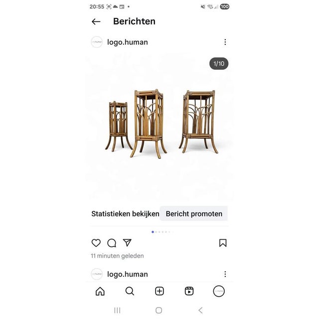 Bamboo Nesting Plant Stands, 1970s, Set of 3 For Sale - Image 9 of 16