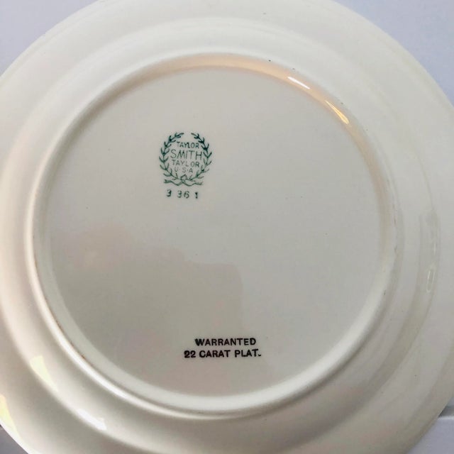 Vintage Art Deco Style Taylor Smith China Soup Bowls S/6 For Sale In New York - Image 6 of 7