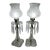 Early 20th Century Electrified Clear Luster Boudoir Lamps With Frosted Grape Shades - Pair For Sale