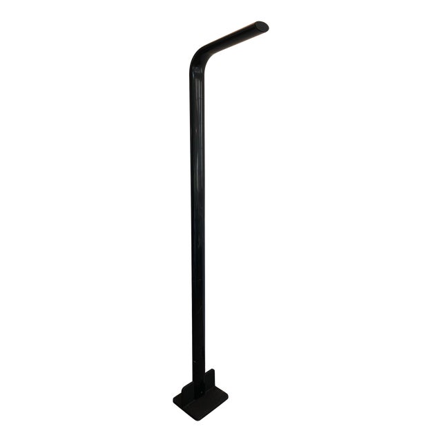 1970s Black Lacquered Metal Floor Lamp For Sale