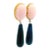 Talia Jade Pink Coral Cabochon and Blue Agate Pendant Drop Earrings, A Pair For Sale