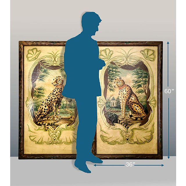 John-Richard Paintings Leopard & Cheetah - Extra Large Trompe l'Oeil Pair For Sale - Image 4 of 18