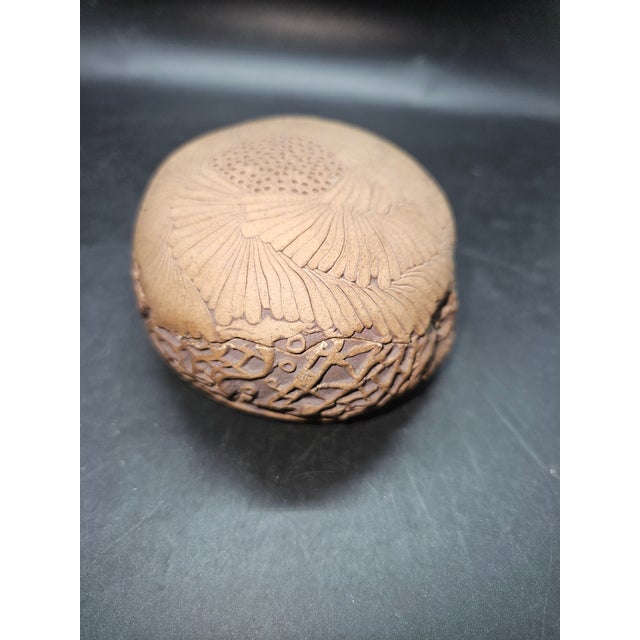 1990s Hand Crafted Ceramic Pottery Box, Signed For Sale - Image 5 of 6