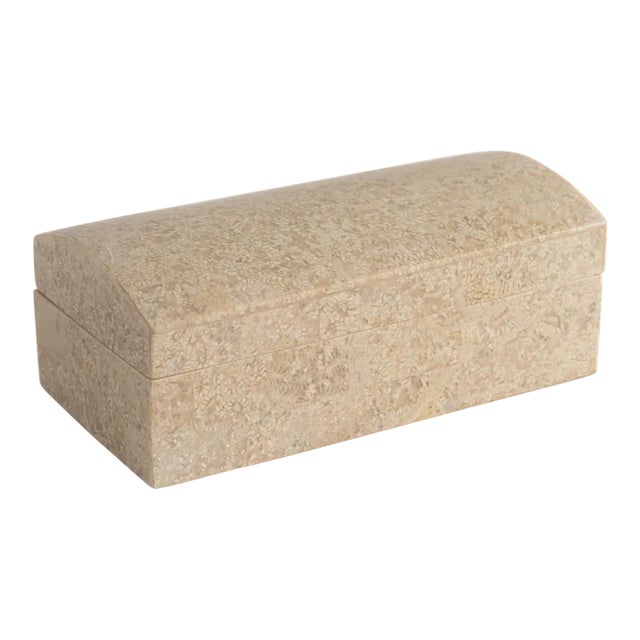 Vintage Stone Treasure Chest Jewelry Box For Sale