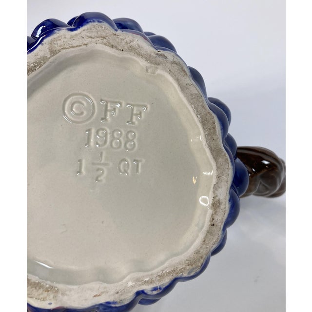 Ceramic Vintage Fitz and Floyd Ceramic Grape Motif Pitcher For Sale - Image 7 of 7