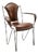 Vintage French Iron and Leather Armchair attributed to Jacques Adnet, 1960s For Sale