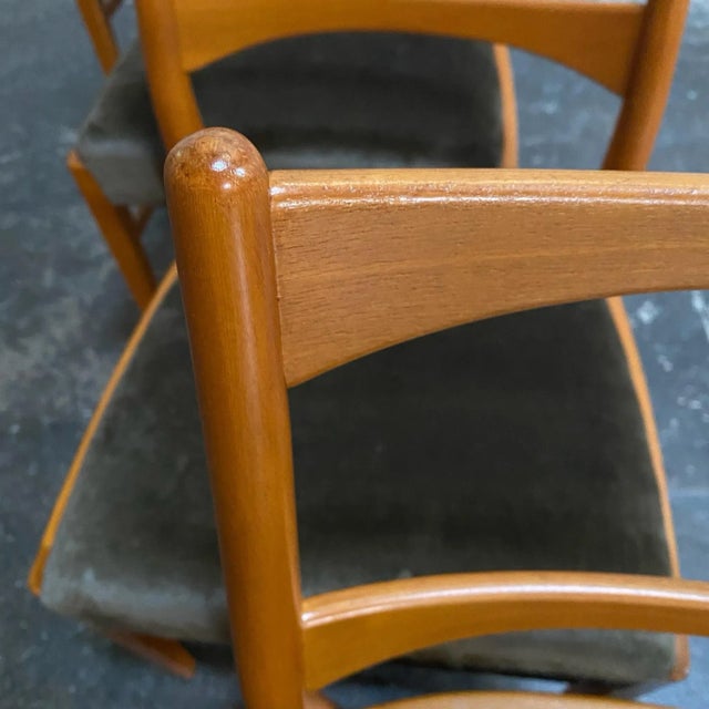 Brown Set of Four Mid-Century Danish Modern Dining Chairs For Sale - Image 8 of 12