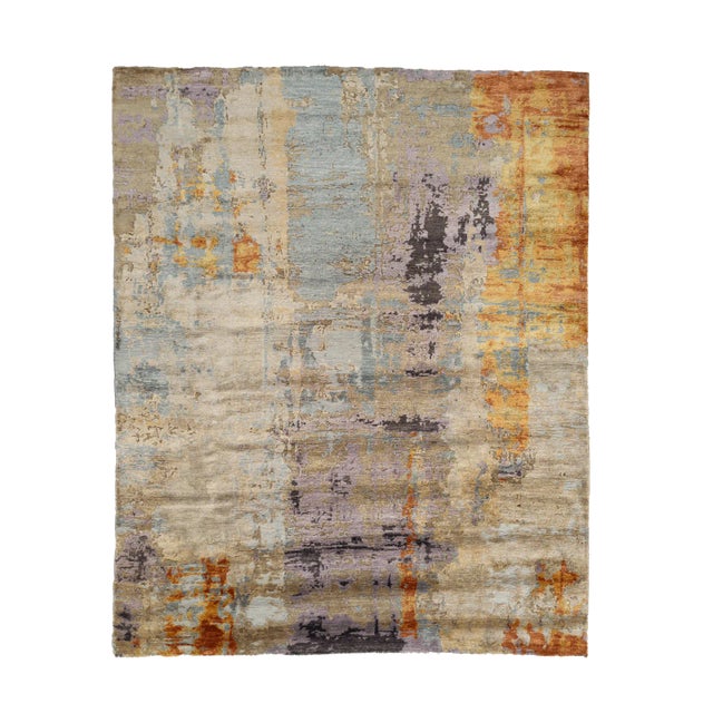 Contemporary Orange Abstract Rug by DSV Carpets For Sale - Image 3 of 4