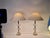 A pair of elegant and timeless classics, tabel lamps with Orrefors glass and brass designed by Carl Fagerlund,...