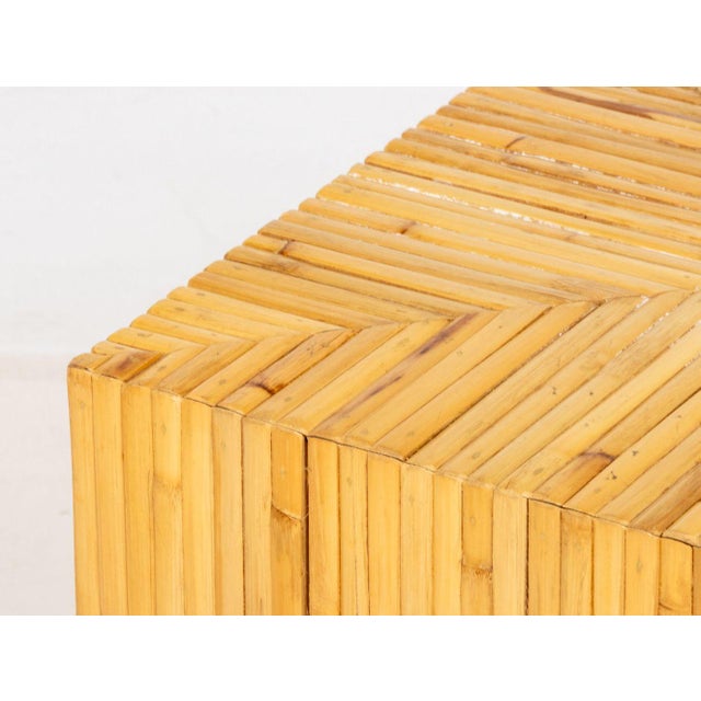 Late 20th Century Gabriella Crespi Style Modern Bamboo Side Table For Sale - Image 5 of 7