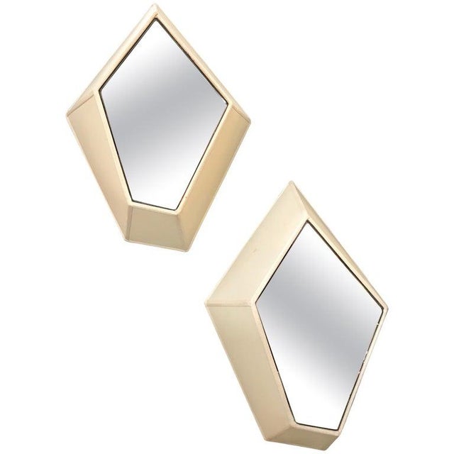 Mid-Century Polygonal Wall Sconces With Fabric and Mirror, Italy - a Pair For Sale - Image 11 of 11