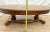 Wood Vintage Oval Coffee Table Tiger Oak, Center Drawer, Shelf, Columns, Empire Style For Sale - Image 7 of 10