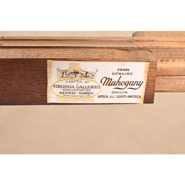 Henkel Harris Georgian Mahogany Double Pedestal Extension Dining Table, Newly Refinished For Sale - Image 10 of 12