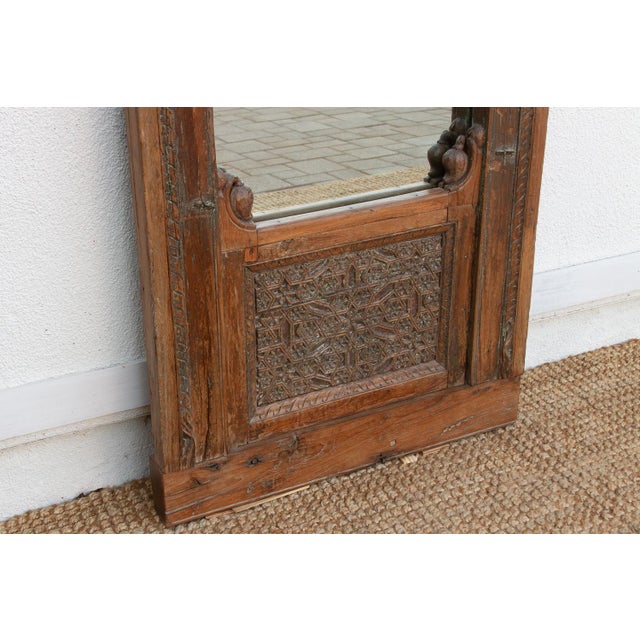Brown Antique Architectural Mughal Arch Mirror For Sale - Image 8 of 9