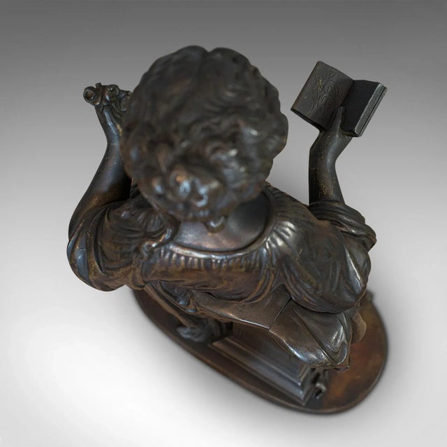 1920 Female Antique Bronze Figure After Moreau For Sale - Image 11 of 13