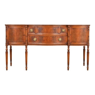 Flint & Horner French Regency Louis XVI Burled Walnut Sideboard, Circa 1930s For Sale