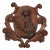 English 1880s Carved Wooden Wall Cartouche Depicting a Dog with Coat of Arms For Sale