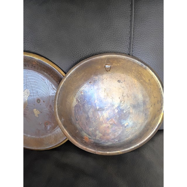 Persian Set of 3 Vintage Egy Tian 9.5 " Wall Plates For Sale - Image 3 of 4