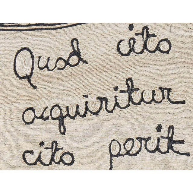 Contemporary Schumacher X Charlap Hyman & Herrero Proverbio Rug in Natural & Black For Sale - Image 3 of 5