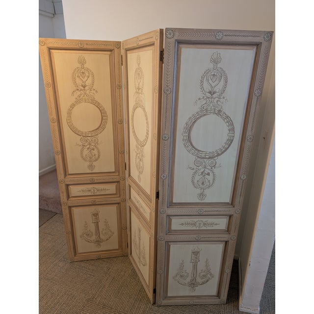 Maitland-Smith Hand Painted Regency Room Divider Screen For Sale - Image 18 of 18