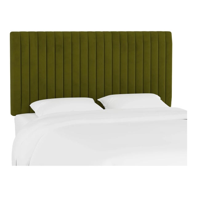 Margaux Headboard in Apple Green Classic Velvet, Full For Sale