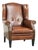 Sheepskin Wing Armchair with Black Piping For Sale