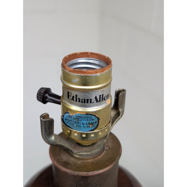 Contemporary Mid 20th Century Ethan Allen Mid Century Turned Wood Table Lamp For Sale - Image 3 of 5