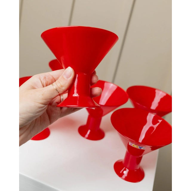 Vintage Italian Postmodern Red Joy Drinking Glasses from Leonardo, 1980s, Set of 6 For Sale - Image 11 of 12