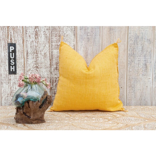 Amber Moroccan Silk Rug Pillow For Sale - Image 9 of 11