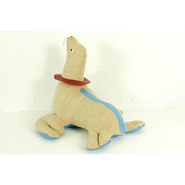 Large Jute and Leather Therapeutic Seal Toy by Renate Müller for H. Josef Leven KG, 1960s For Sale - Image 11 of 15