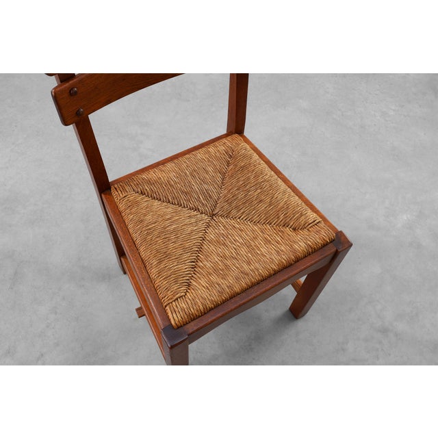 Mid-Century Modern Brutalist Oak and Wicker Chair, 1960 For Sale - Image 18 of 18