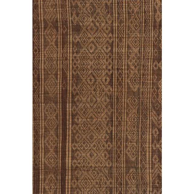 Vintage Tuareg Mat, Rich Brown With Gold Tribal Geometric Patterns - Rug & Kilim For Sale In New York - Image 6 of 10