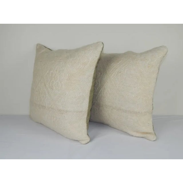 Mid-Century Modern Pair Vintage Turkish Pillow Cover 20'' X 20'' For Sale - Image 3 of 5