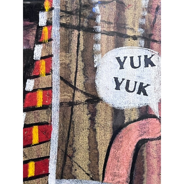 Circa 1965 Richard Merkin "Imaginary Portrait of Michael Frimkiss" Original Mixed Media Art Work, Framed For Sale - Image 9 of 12