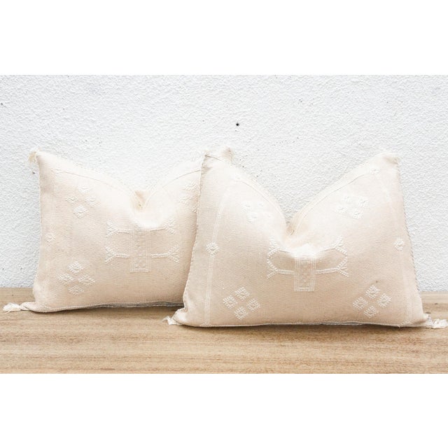 Tribal Pair of Soft Marrkesh Silk Lumbar Pillows For Sale - Image 3 of 8